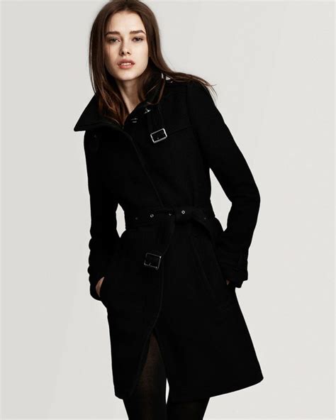 burberry brit mantel damen schwarz|burberry wintermantel.